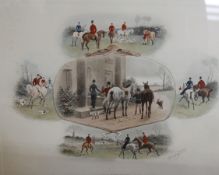 Quantity of assorted prints, hunting scenes, reproduction maps, etc (qty)