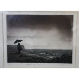 Max Werner (Belgium Late 20th Century) 'Napoleon at St. Helens' Etching Signed in pencil to the