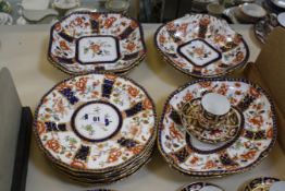 A Royal Crown Derby part dessert service, together with five coffee cups and saucers.