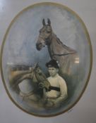 After S.L Crawford Horse and Jockey Portrait Limited edition print no. 167/250 Signed in pencil to