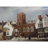 English School (20th Century) St. Mary's Steps Church, Exeter Oil on board Unsigned 25cm x 34cm Best