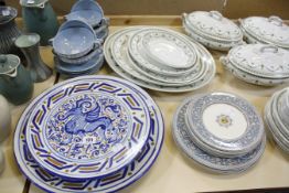 A part dinner service, to include tureens, serving platters and plates, together with a Minton