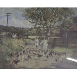 After Peter Biegel (1913 - 1988) The Bolebroke Beagles at Exercise Colour print Signed in pencil
