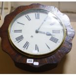 A 19th century mahogany wall clock, with a modern battery movement and a 19th Century mahogany banjo