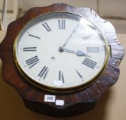 A 19th century mahogany wall clock, with a modern battery movement and a 19th Century mahogany banjo