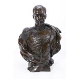 Léopold Bernhard Bernstamm (Russo-French, 1859 - 1939), a patinated bronze portrait bust of Czar