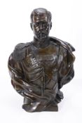 Léopold Bernhard Bernstamm (Russo-French, 1859 - 1939), a patinated bronze portrait bust of Czar