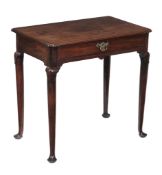 A George II mahogany side table,   circa 1750, the moulded rectangular top above the frieze drawer,