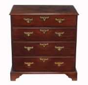 A George II mahogany chest of drawers,   circa 1750, the moulded rectangular top above four long