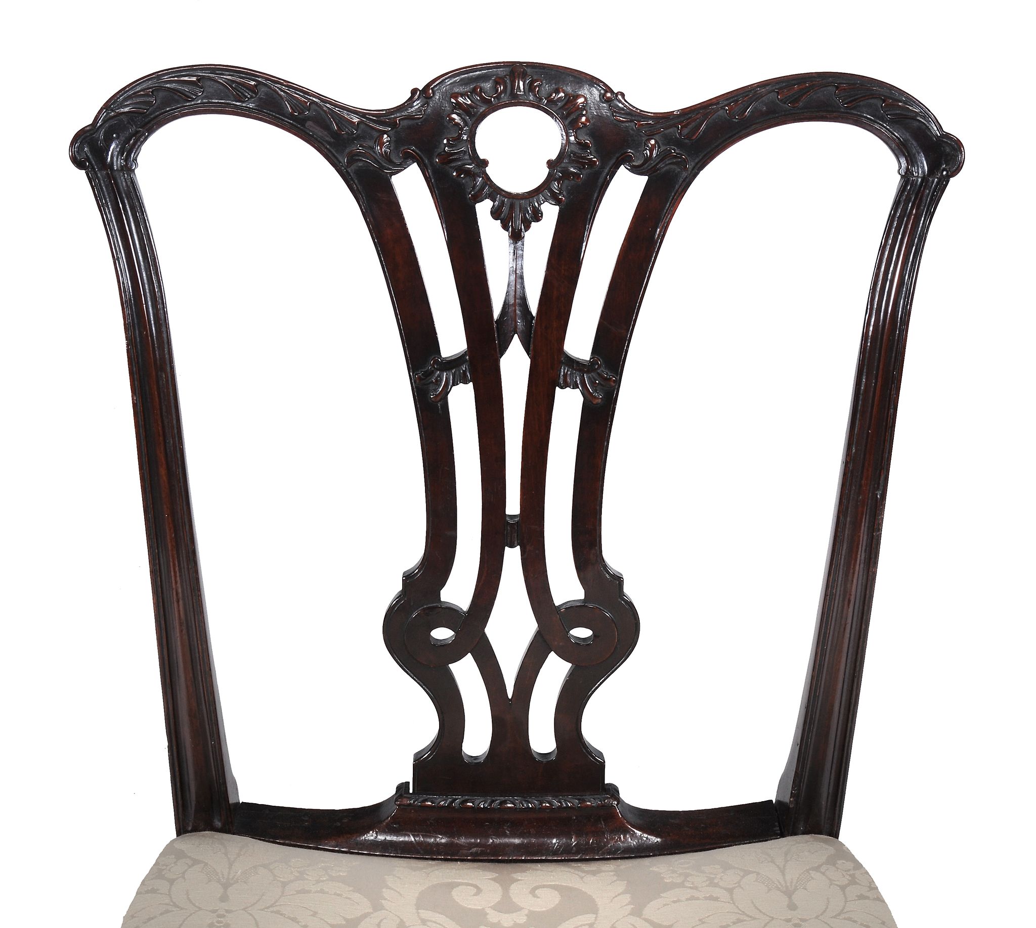 A harlequin set of nine George III mahogany dining chairs,   circa 1770, each with curved and - Image 4 of 6