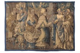 A French tapestry, Aubusson, late 17th century,   depicting The Marriage of Esther and Ahasuerus (