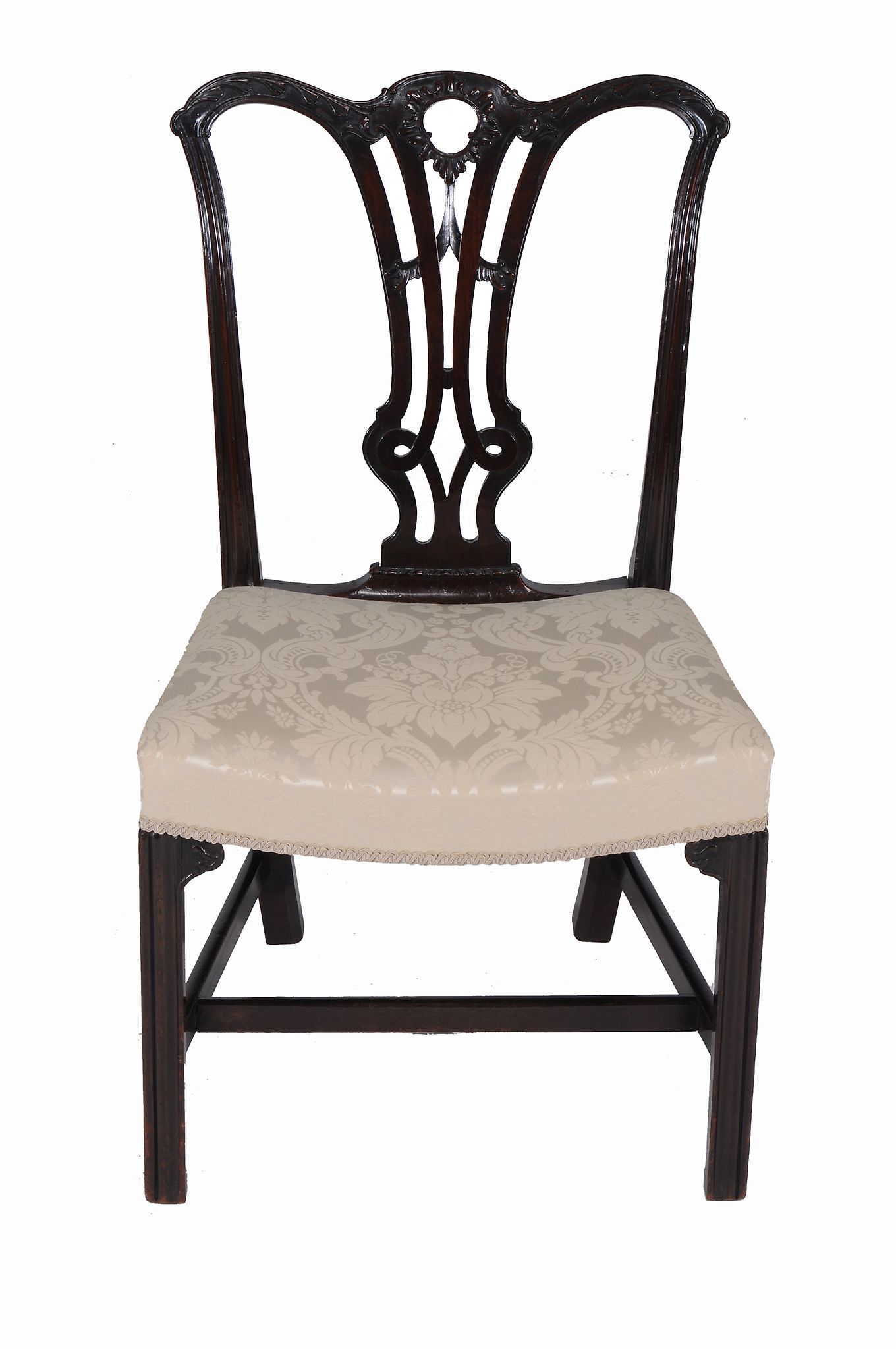 A harlequin set of nine George III mahogany dining chairs,   circa 1770, each with curved and - Image 6 of 6