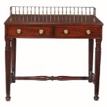 A Regency mahogany writing table, circa 1815, in the manner of Gillows of Lancaster, the rectangular