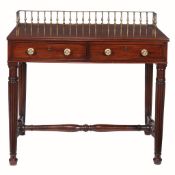 A Regency mahogany writing table, circa 1815, in the manner of Gillows of Lancaster, the rectangular