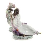 A Meissen figure of a Moor with cockatoo modelled by  Paul Scheurich  ,   second quarter 20th