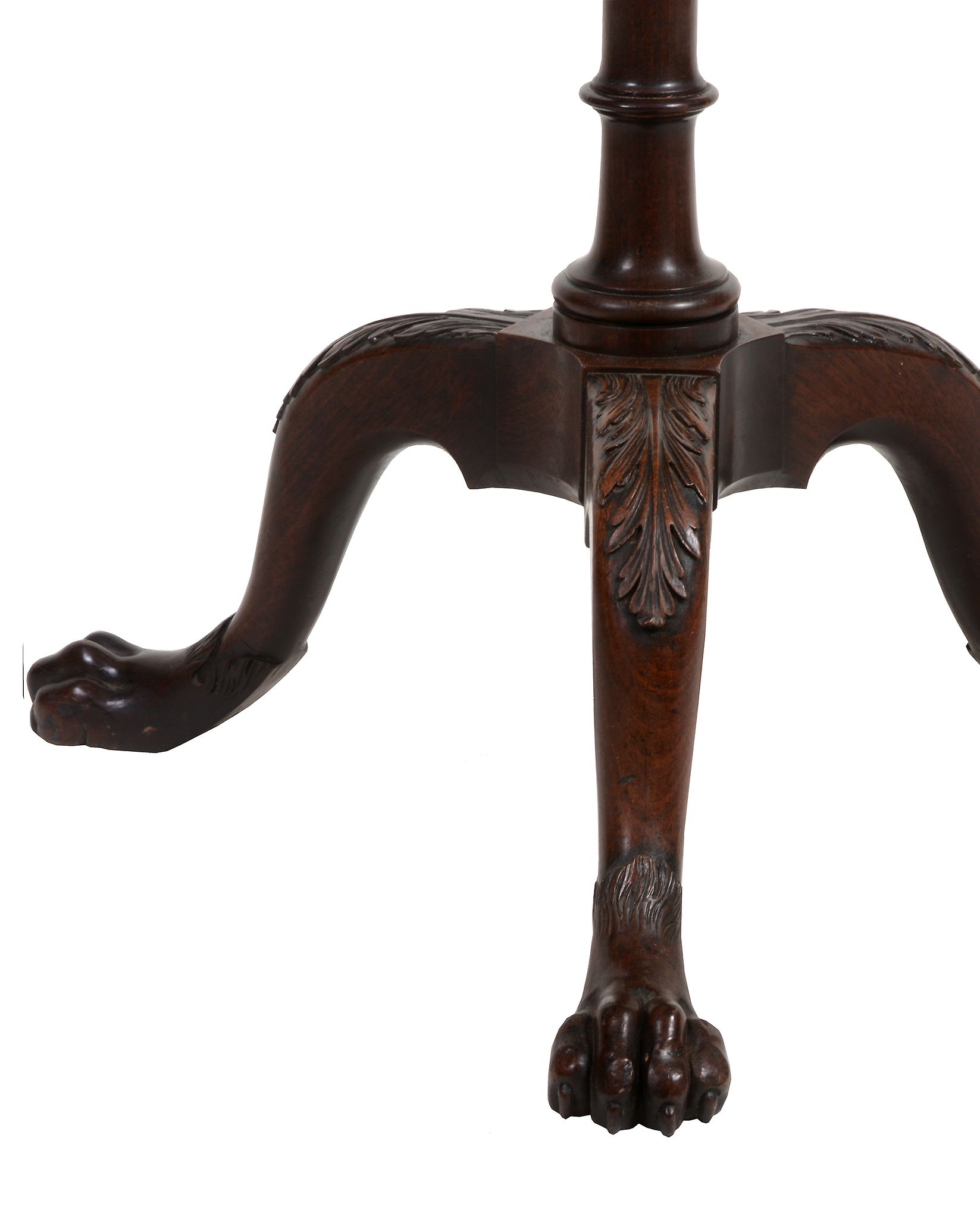 A George II mahogany torchere stand  , circa 1850, the flared beaded circular top with galleried - Image 3 of 3