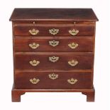 A George II mahogany bachelor chest of drawers,   circa 1750, the rectangular top above a brushing