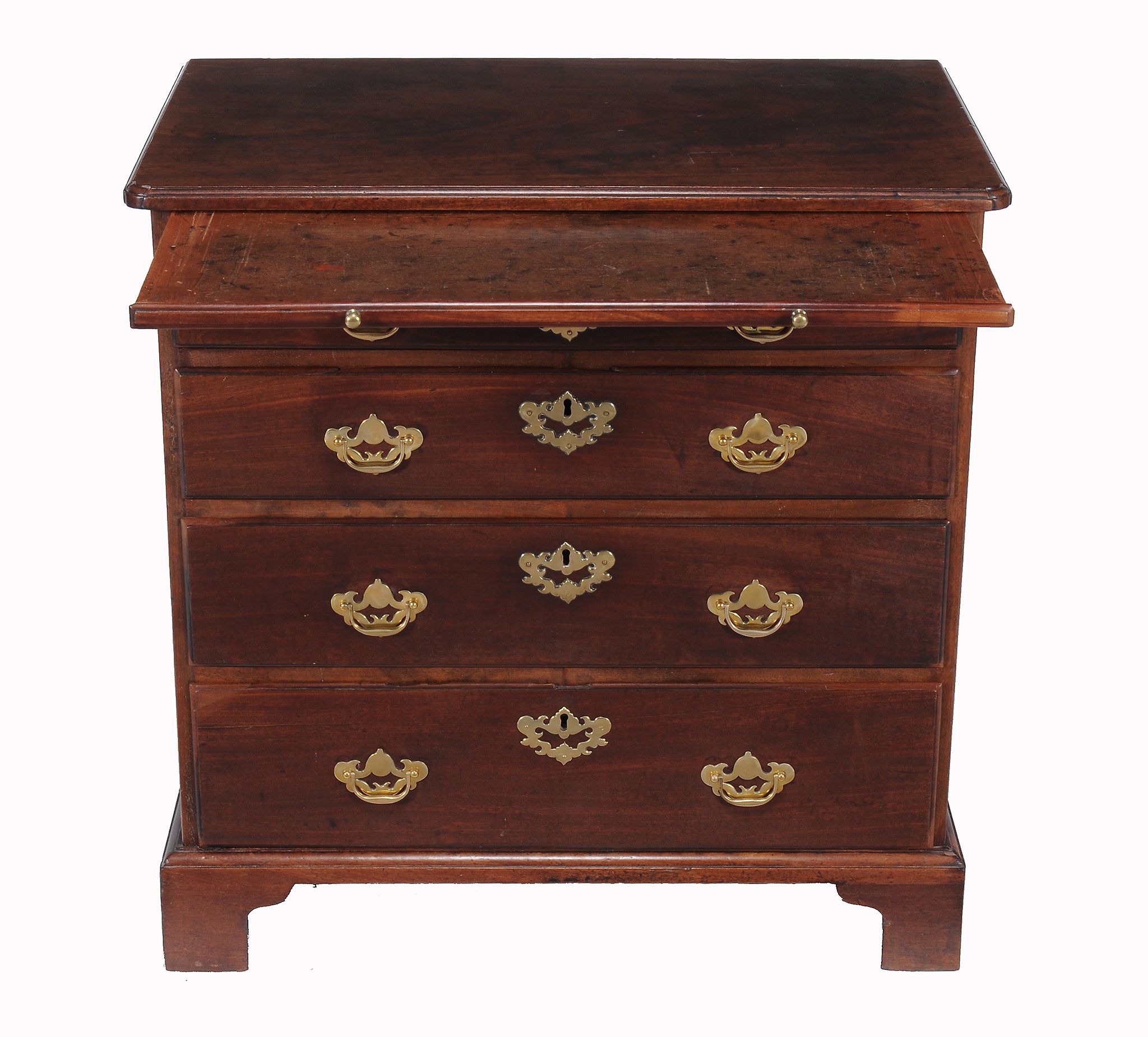 A George II mahogany bachelor chest of drawers,   circa 1750, the rectangular top above a brushing - Image 3 of 3
