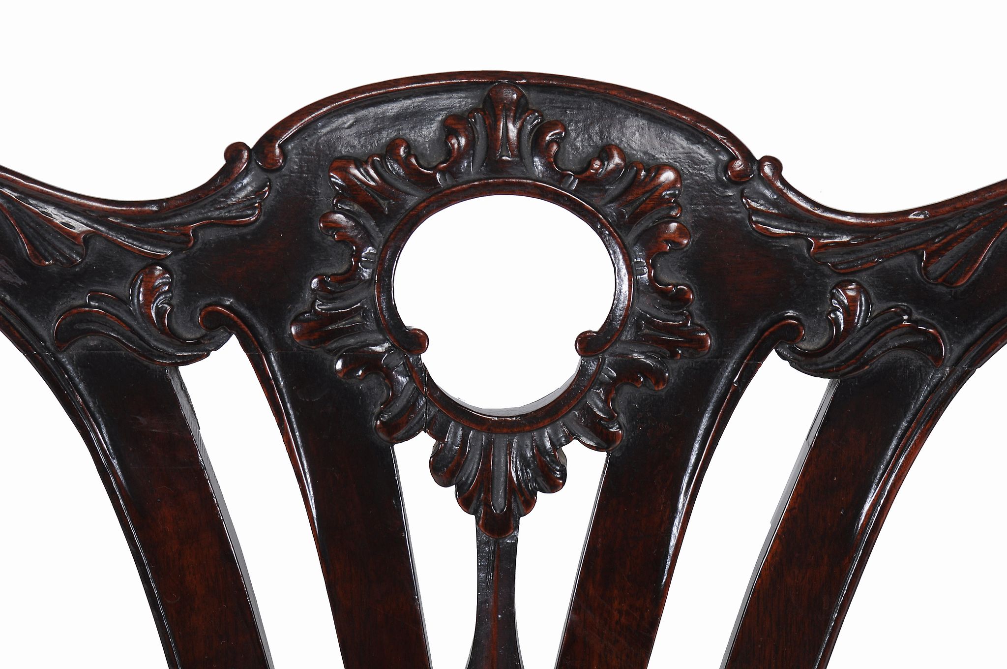 A harlequin set of nine George III mahogany dining chairs,   circa 1770, each with curved and - Image 3 of 6