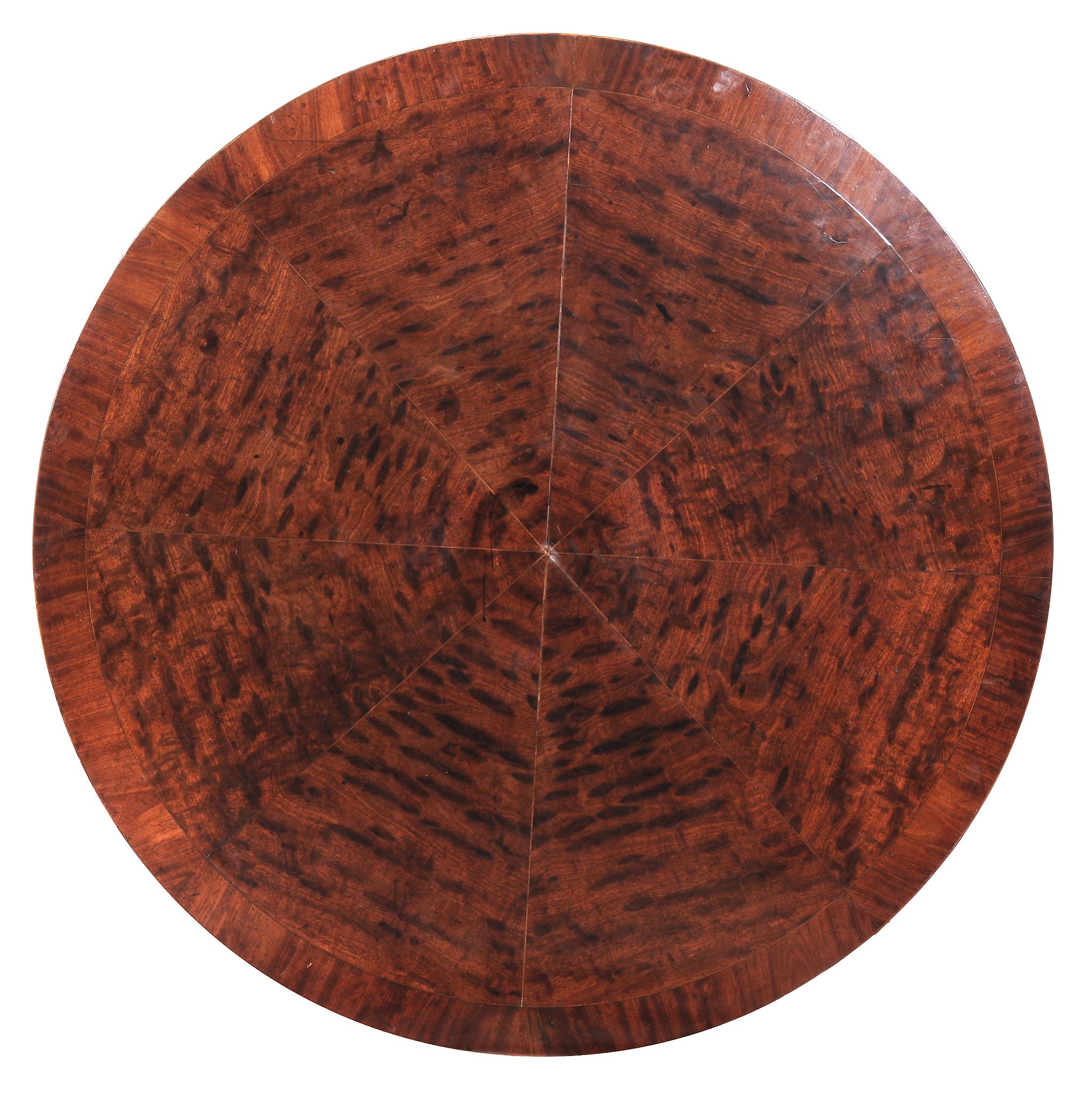 A George III mahogany drum library table,   circa 1790, the crossbanded top with radiating plum - Image 3 of 3