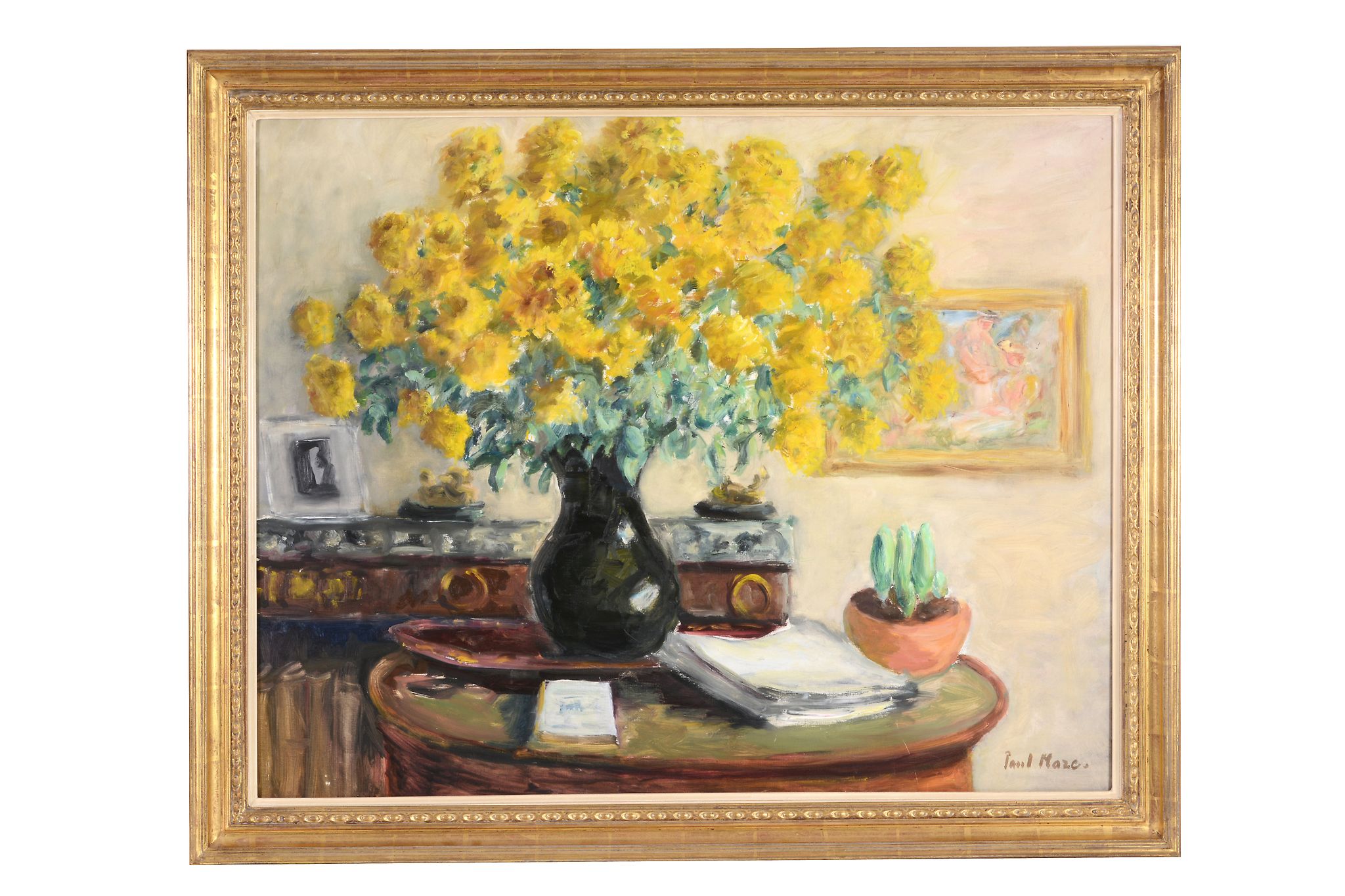 Paul Lucien Maze (1887-1979) - Yellow Flowers Oil on canvas Signed lower right 73 x 92 cm. (28 3/4 x - Image 2 of 4