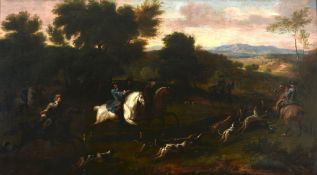 Attributed to Jan Wyck (1640-1700) - A Royal Hunt, traditionally understood to show William III