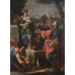 Circle of Francesco Solimena (1657-1747) - Rebecca and Eliezer at the Well Oil on canvas 77 x 60 cm.