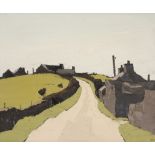 Sir Kyffin Williams (1918-2006) - Farms above Waunfawr Oil on canvas  Signed with initials   KW