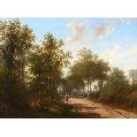 Thomas Baker (1809-1864) - Thro-the wood Oil on canvas Signed and dated   1848   lower right 46.5