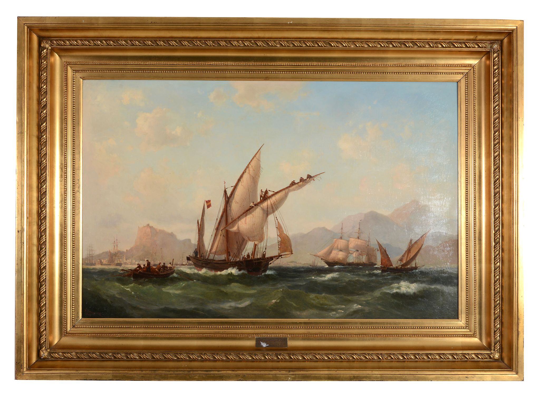 Vilhelm Melbye (1824-1882) - Shipping off Alicante Oil on canvas Signed and dated   1863   lower - Image 2 of 3