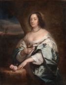 Follower of Sir Anthony van Dyck (1599-1641) - Portrait of Diana Cecil, Countess of Oxford, standing