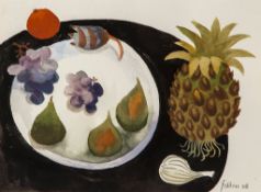 Mary Fedden (1915-2012) - Still life with Vegetables Watercolour and gouache on paper Signed and
