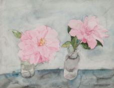 Elizabeth Violet Blackadder (b.1931) - Camellias Watercolour and pencil on paper Signed and dated