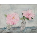 Elizabeth Violet Blackadder (b.1931) - Camellias Watercolour and pencil on paper Signed and dated