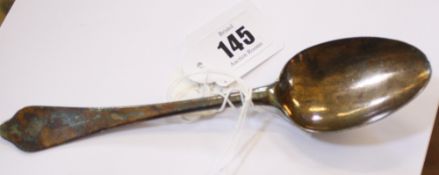 A William III silver spoon with dog nose and rat tail with greyhounds head crest, John Broake,