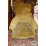 A 19th Century rosewood upholstered library chair