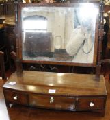 A Regency mahogany dressing table mirror, with three drawers 56cm high, 52cm wide