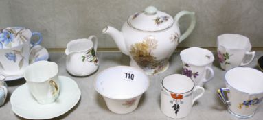 A quantity of Shelley and other china, to include a Shelley tea pot, Carlton Ware 'Rouge Royale'