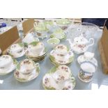 A Paragon china part tea service, a New Chelsea part tea service and other decorative items