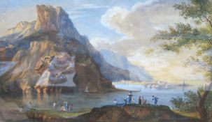 English School (19th Century) A group of three landscapes Watercolours Unsigned 27.5cm x 49.5cm (3)