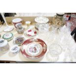 A mixed lot of decorative glassware, ceramics, table lamps (sold as parts) and prints (qty)