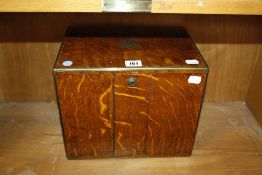 An oak apothecary's cabinet (locked), 25cm high x 30cm wide