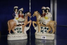 A pair of Staffordshire figure groups 'Going to Market' and 'Coming Home' (2)