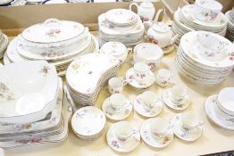 A Royal Worcester part dinner and tea service, floral decorated