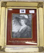 A print inscribed to the margin 'The Hon. Mrs Charles James Fox', 12.5cm x 10cm