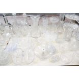 A quantity of decorative glassware, to include decanters, vases, bowls etc