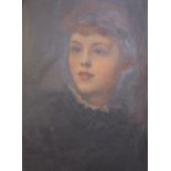 Albert Hood (19th Century School) Portrait of Emily Beryl Hood Oil on canvas Inscribed in pencil