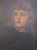 Albert Hood (19th Century School) Portrait of Emily Beryl Hood Oil on canvas Inscribed in pencil