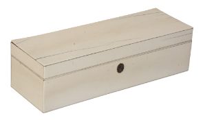 A Victorian ivory veneered glove box, third quarter 19th century, of rectangular form, the hinged