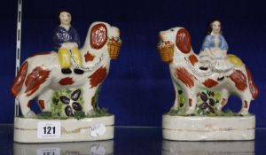 A pair of Staffordshire figure groups, 'Prince' and 'Princess', 19cm high